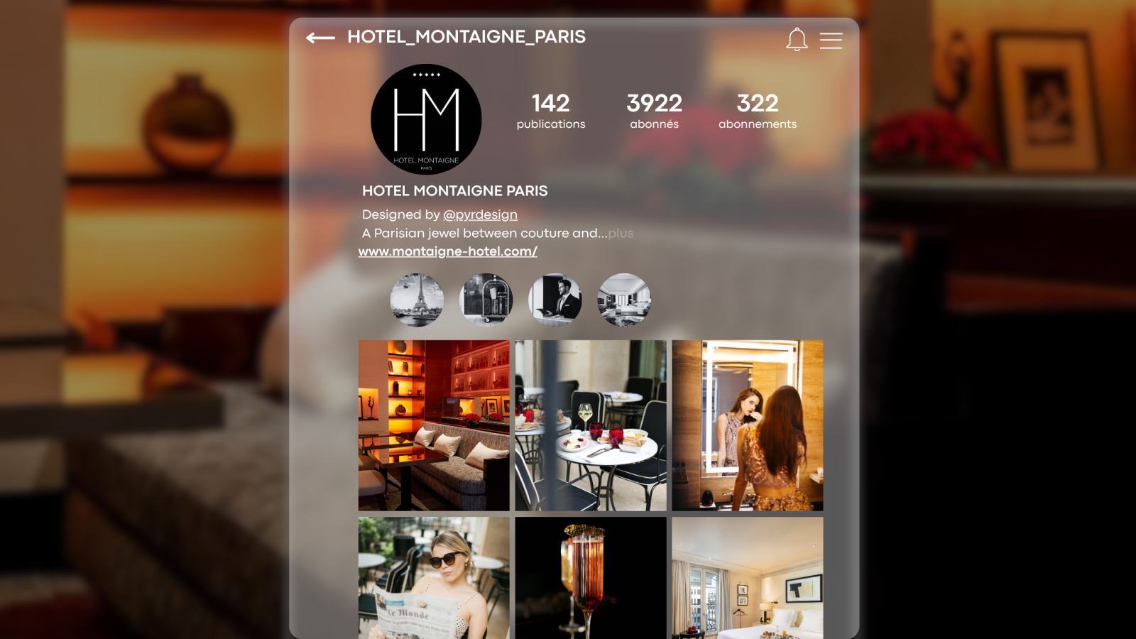 Agence Table 22 pour Hotel Montaigne